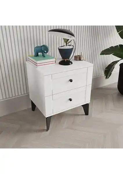 Comiet Toprak 2 Çekmeceli MDF Komodin: Modern ve Dayanıklı Yatak Odası Mobilyası