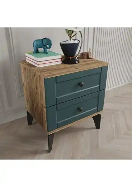 Comiet Toprak 2 Çekmeceli MDF Komodin: Modern ve Dayanıklı Yatak Odası Parçası