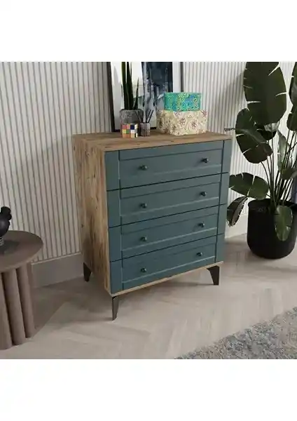 Comiet Toprak 4 Çekmeceli MDF Şifonyer Modern Tasarım ve Dayanıklılık Sunar