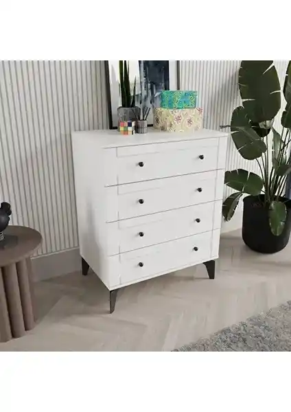 Comiet Toprak 4 Çekmeceli MDF Şifonyer Modern Tasarım ve Geniş Depolama Alanı ile Şık Çözüm