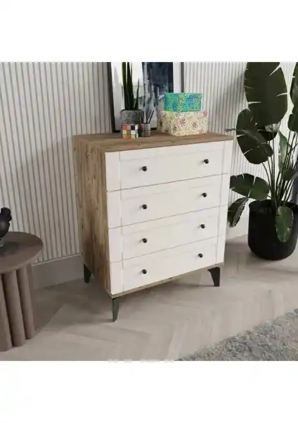 Comiet Toprak 4 Çekmeceli MDF Şifonyer: Modern ve Dayanıklı Depolama Çözümü