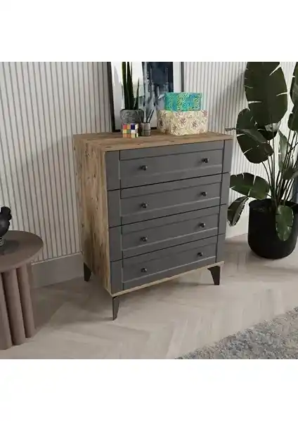 Comiet Toprak 4 Çekmeceli MDF Şifonyer: Modern ve Fonksiyonel Depolama Çözümü