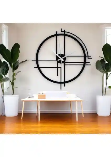 Create Handle 45 cm Siyah Çelik Duvar Saati: Modern ve Dayanıklı Tasarım