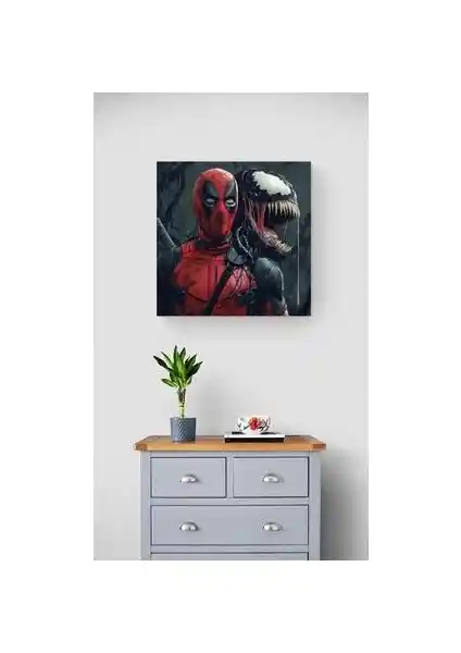 Deadpool Venom Cam Tablo - Modern Dekorasyon İçin Şık ve Dayanıklı Sanat Eseri
