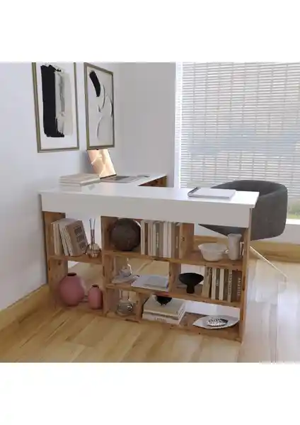 Decomob Pino Raflı Çalışma Masası: Modern ve Sağlıklı Ofis Mobilyası Çözümü