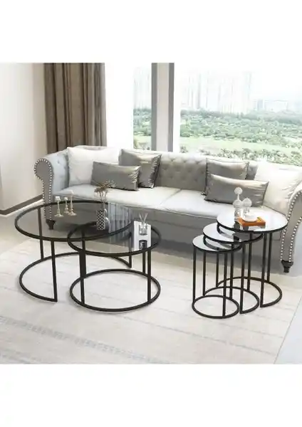 Dekopratik Tokyo ve Alya Modern Sehpa Takımı ile Şık Oturma Odası Dekorasyonu