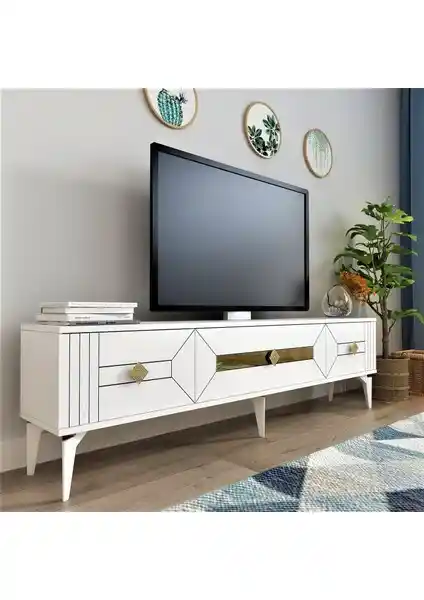 Demonte Dekor 3 Kapaklı Ceneyra TV Ünitesi Modern Tasarım ve Kullanışlılık Bir Arada