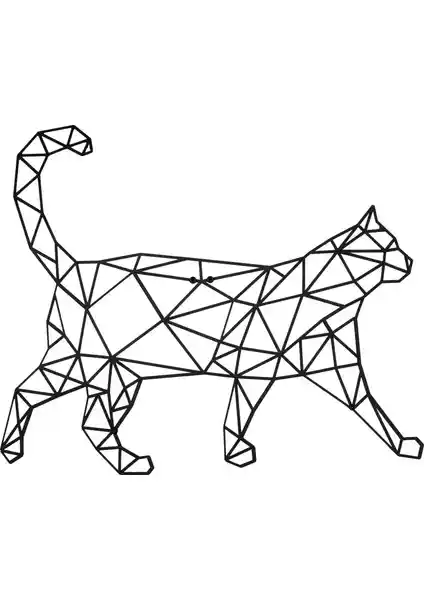 Dfa Dekoratif Kedi Metal Tablo 58x49 cm Modern Endüstriyel Duvar Dekoru