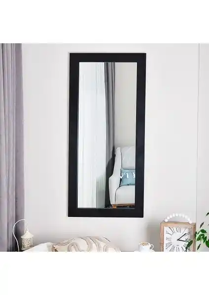 Dfn Wood Masif Ahşap Siyah Dekoratif Duvar Aynası: Modern ve Şık Tasarım Detayları
