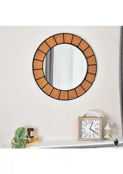Dfn Wood Terra Yuvarlak Dekoratif Duvar Aynası Modern ve Rustik Tasarım Çeşitleri