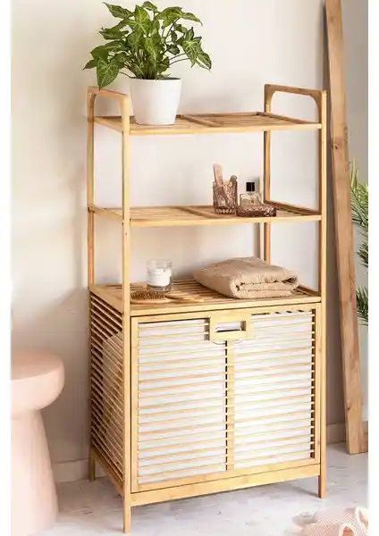 Digithome Bambu XL Çok Amaçlı Kirli Sepetli Banyo Düzenleyici Modern Tasarım