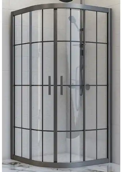 Durul Duşakabin Oval Siyah Çizgi 5 mm Yükseklik 190 cm Modern ve Dayanıklı Tasarım