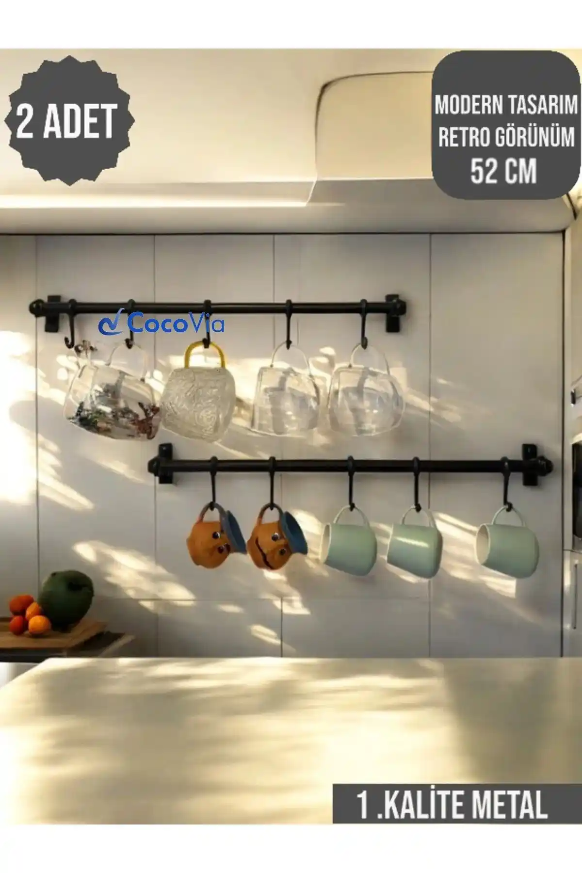 Duvara Monte Fincan Askısı ile Mutfak ve Dekorasyonda Şıklık ve İşlevsellik