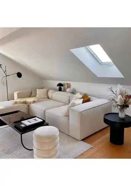 Edsy Home Mira Relax Krem Renk Köşe Koltuk: Modern ve Dayanıklı Oturma Ünitesi