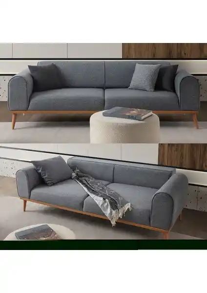 Edsy Home Rebull 3'lü Gri Koltuk Modern Tasarım ve Dayanıklılık Özellikleriyle