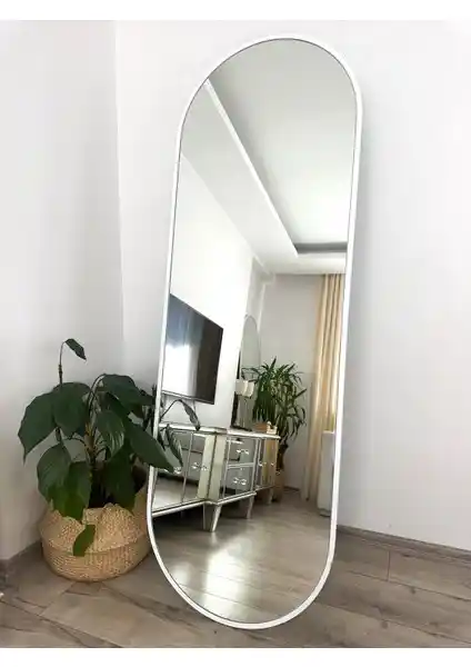 Effe Yapı Dekor Beyaz Metal Çerçeveli Elips Model Ayaklı Boy Aynası Özellikleri ve Kullanım Alanları