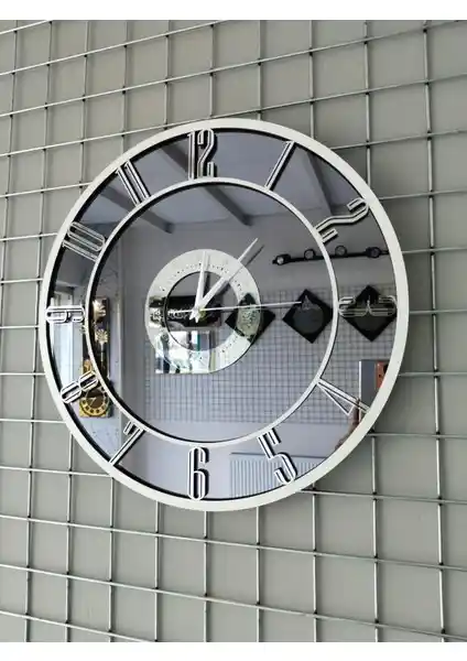 Elazer Tasarım Gerçek Ayna Duvar Saati 40 cm Modern ve Şık Dekoratif Çözüm