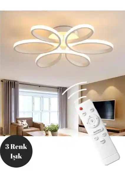 Elektroyou Nipul Beyaz Plafonyer: Modern Tasarım ve Çok Renkli LED Işık Seçenekleri