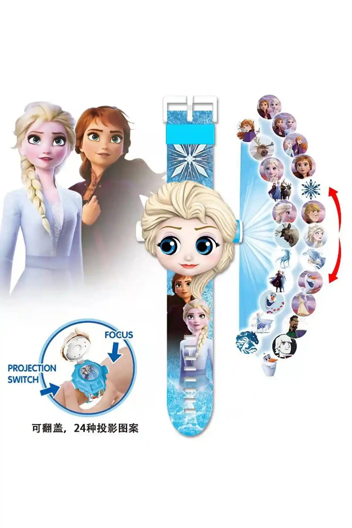 Elsa temalı çocuk odası dekorasyonunda şık ve masalsı kol saatleri seçimi