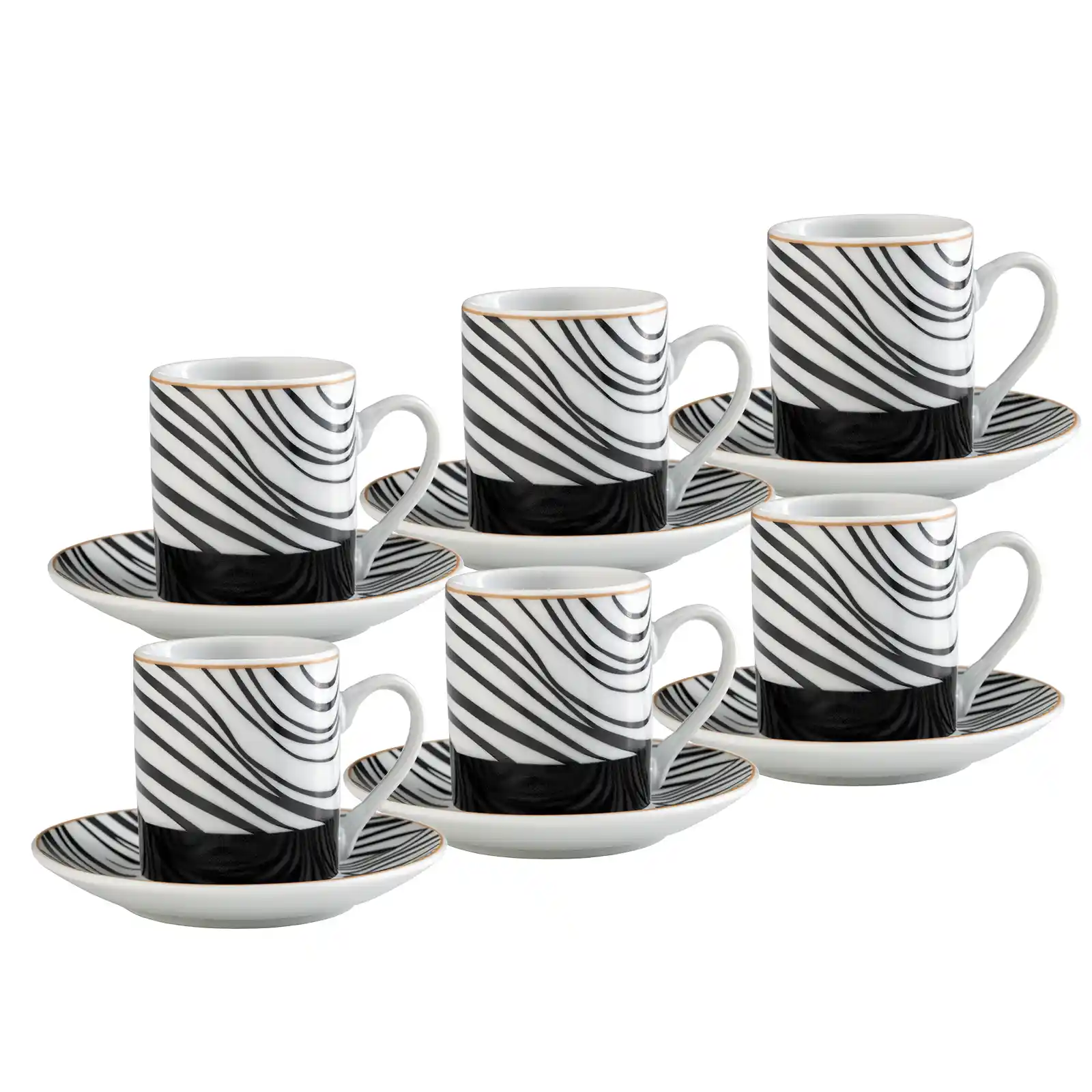 Emsan Black Nera 6 Kişilik Kahve Fincan Takımı ile Modern ve Şık Dekorasyon