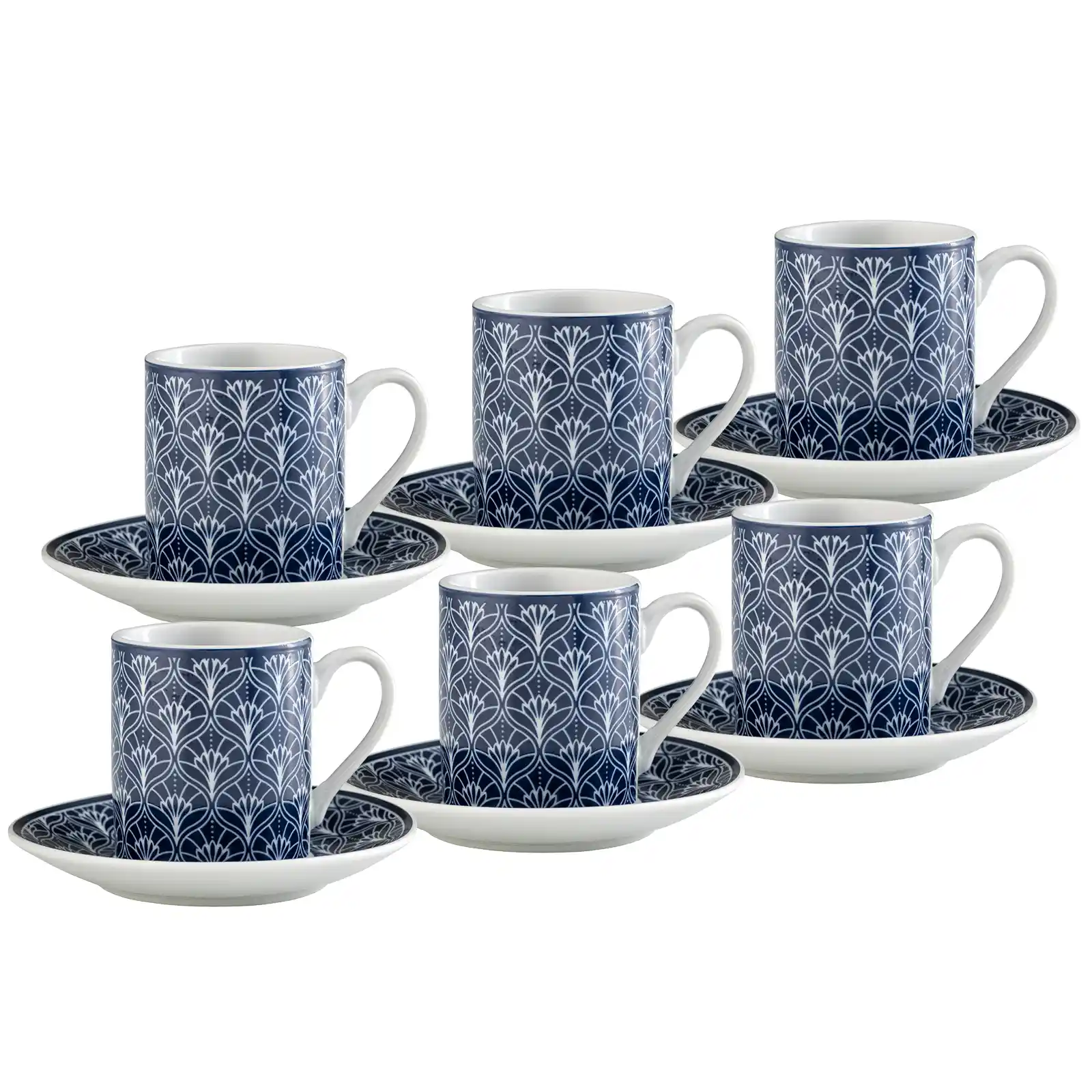 Emsan Blue Star 6 Kişilik Kahve Fincan Takımı 90 ml Modern ve Zarif Tasarım