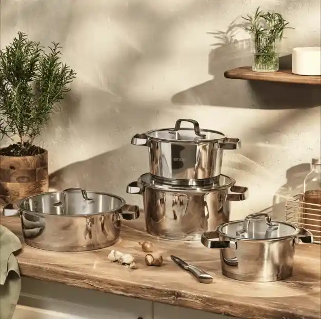 Emsan Konik Çelik 8 Parça Tencere Seti ile Mutfakta Estetik ve Fonksiyonellik