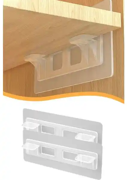 Epazzar 8 Adet Yapışkanlı Raf Destek Aparatı ile Pratik ve Dayanıklı Raf Düzenleme Çözümü