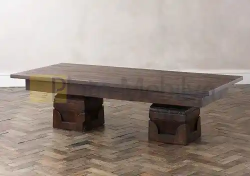 Eskitme Ahşap Orta Sehpa ile Evinize Zarif ve Nostaljik Dokunuşlar Ekleyin