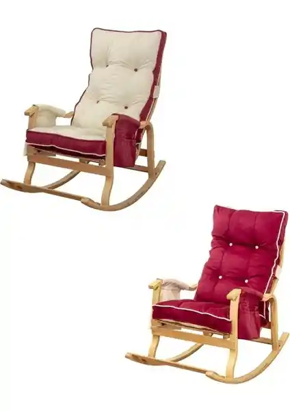 Evoke Lüx Ahşap Çift Minderli Sallanan Sandalye: Estetik ve Dayanıklı Mobilya Seçeneği