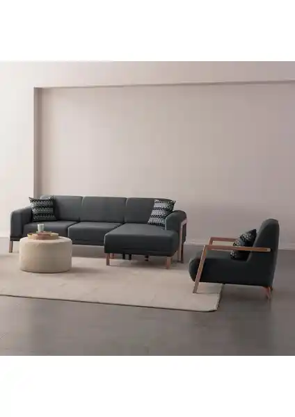 Eymense Latte Sırt Mekanizmalı Köşe Takımı ve Berjer: Modern ve Konforlu Tasarım