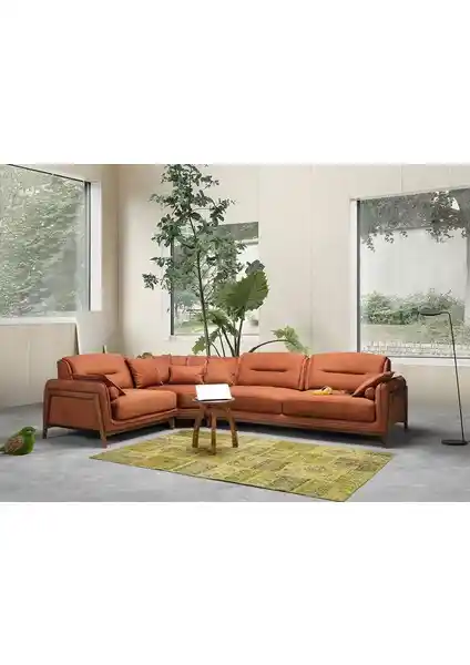 Eymense Paris Köşe Koltuk Takımı Kiremit Renkli Modern ve Modüler Oturma Grubu