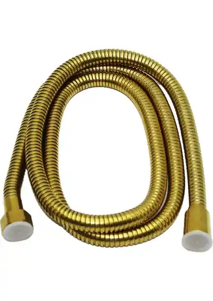 FourForce Gold Sarı Örgülü Spiral Duş Hortumu 150CM Modern ve Dayanıklı Tasarım