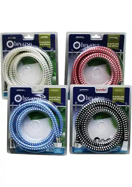 FourForce Renkli Mikelajli Plastik Eko Duş Hortumu Modern Tasarım ve Dayanıklılık