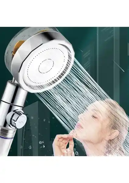 FourForce Turbo Pervaneli Filtreli Su Tasarruflu 360 Derece Dönebilen Duş Başlığı