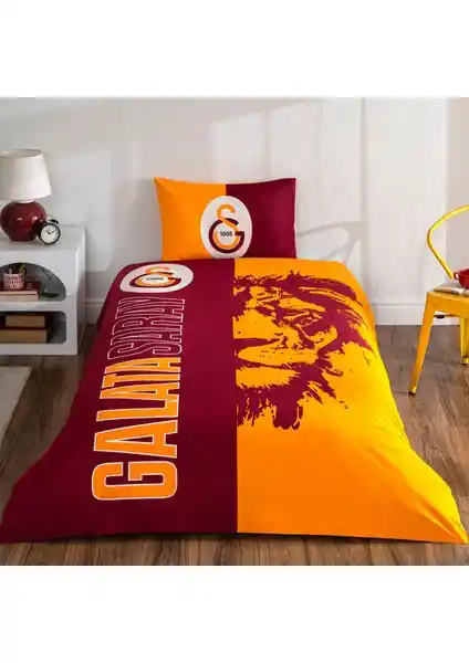 Galatasaray Şanlı Aslan Lisanslı Tek Kişilik Nevresim Takımı Yüksek Kalite ve Estetik Tasarım