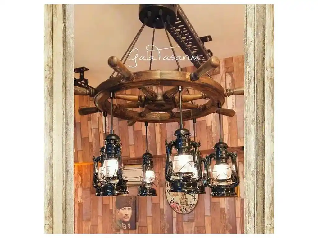 Gemi Dümeni Avize ile Deniz Esintili Modern ve Klasik Dekorasyon Fikirleri