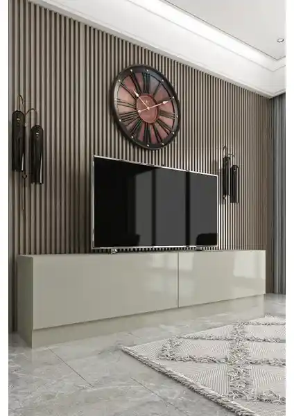 Givayo Mobilya Rover Kum Beji TV Ünitesi: Modern ve Dayanıklı Tasarımın Öne Çıkan Parçası