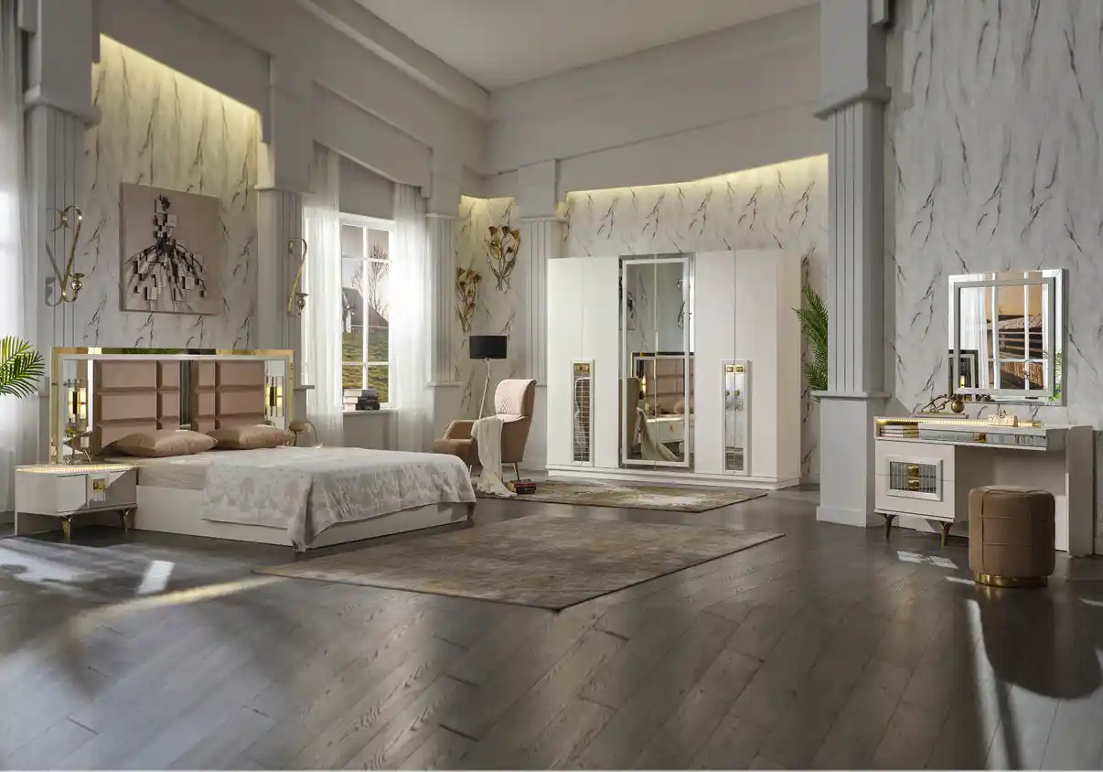 Gold Beyaz Yatak Odası Dekorasyonu: Zarafet ve Şıklık İçin Modern Tasarım Önerileri