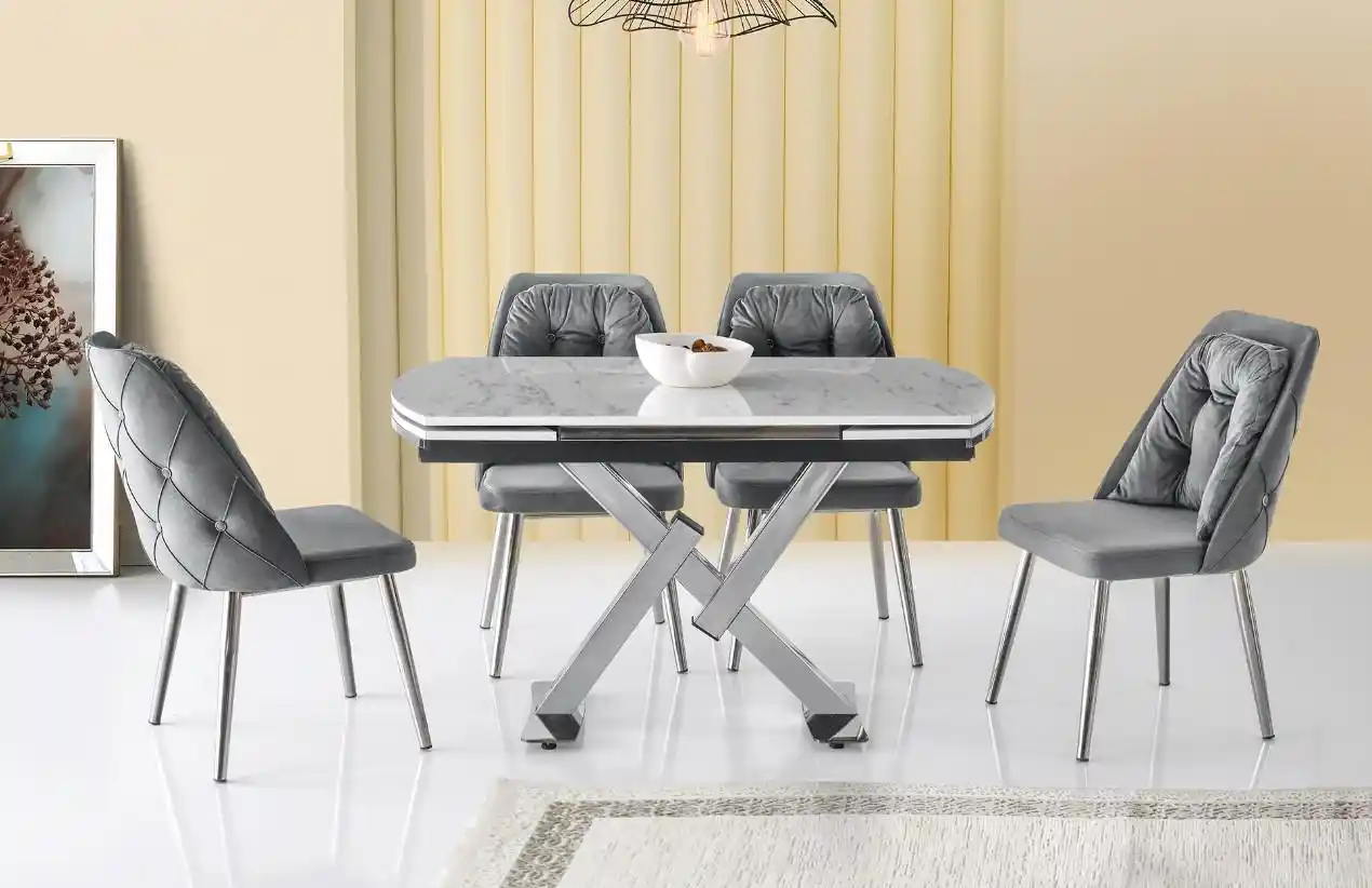 Gri Masa Takımı ile Dekorasyonda Zarafet ve Çok Yönlülük Sağlayan Modern Çözümler