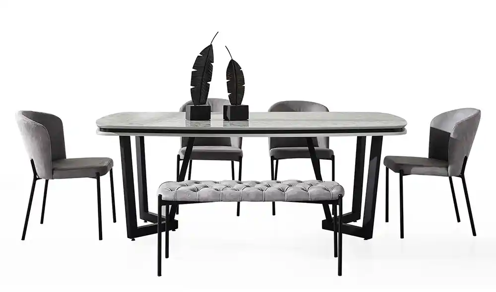 Gri Mermer Yemek Masası ile Modern ve Şık Dekorasyon Çözümleri
