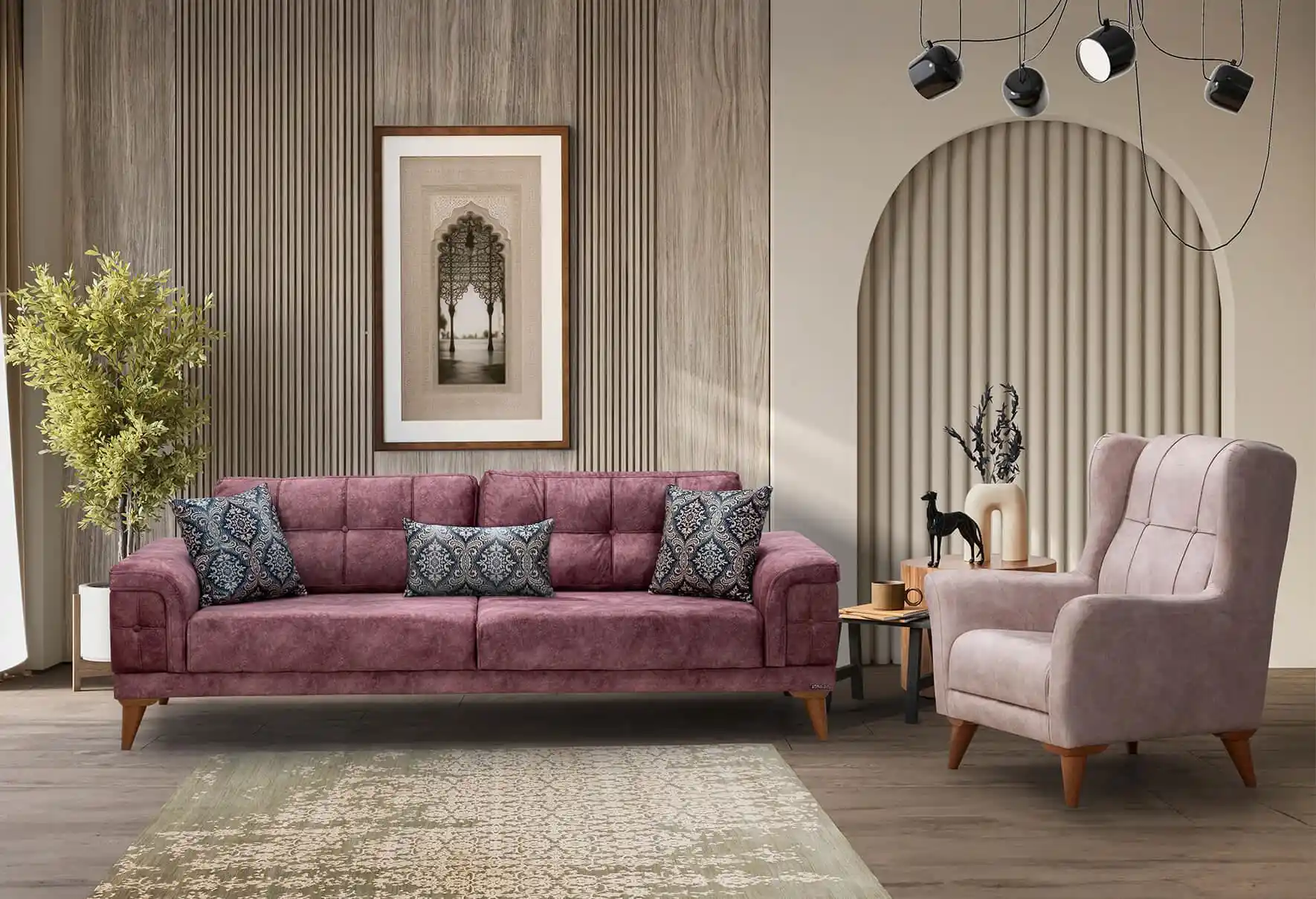 Gül Kurusu Renginde Koltuk Dekorasyonu ve Kombinasyonları Rehberi