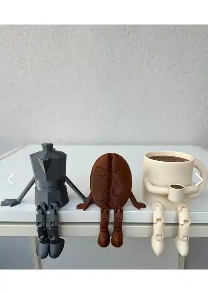 Güney Butik Kahve Köşesi Biblo Seti: Şık ve Eğlenceli Kahve Temalı Dekorasyon Detayı