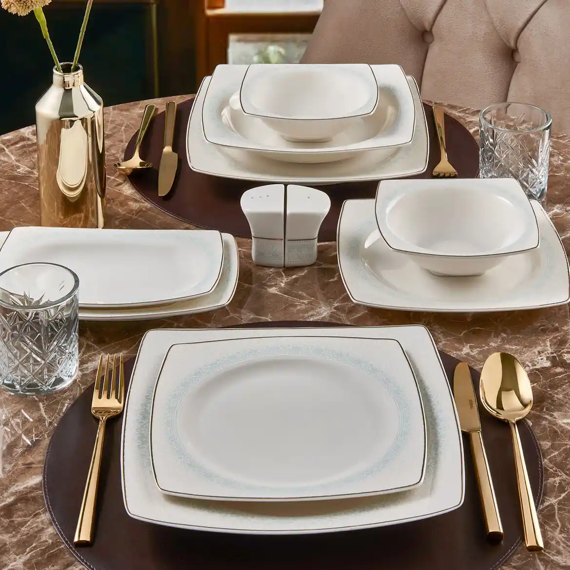 Güral Porselen 12 Kişilik Yemek Takımıyla Masa Dekorasyonunuzu Şıklıkla Tamamlayın