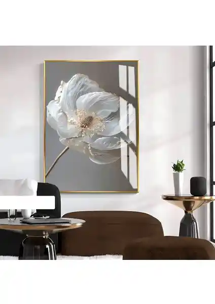 Harikabirev Beyaz Çiçek Modeli: Estetik ve Dayanıklılık Sunan Modern Duvar Tablosu
