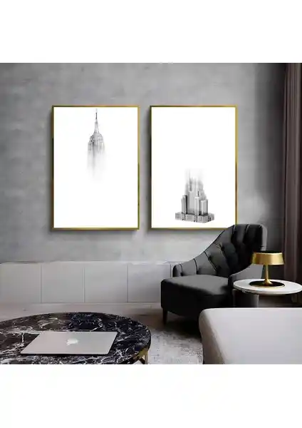 Harikabirev Beyaz Siyah Empire Duvar Sanatı Kombini Modern Dekorasyon İçin