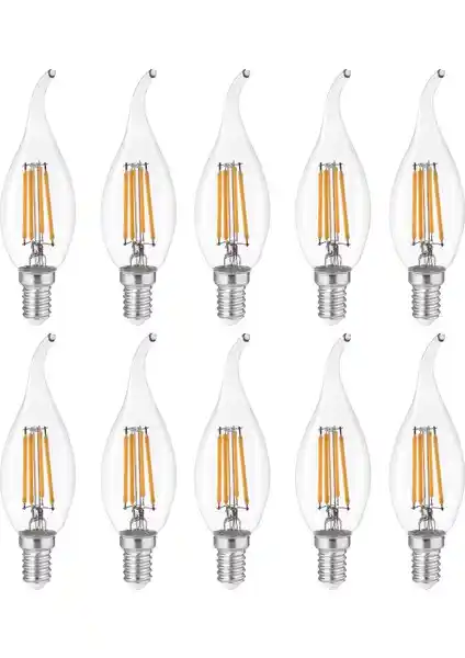 Heka 10'lu Rustik LED Ampul Seti 8W E14 Gün Işığı Renk Sıcaklığıyla Modern Aydınlatma