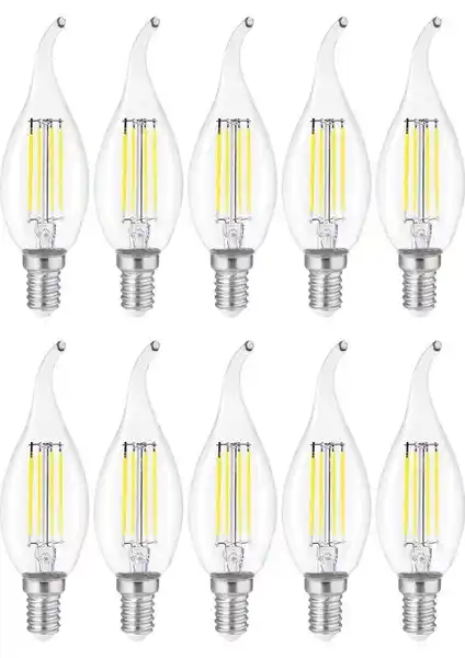 Heka Dekoratif Kıvrık Mum Ampulü 6W E14 Beyaz Işık Modern ve Estetik Aydınlatma Çözümü