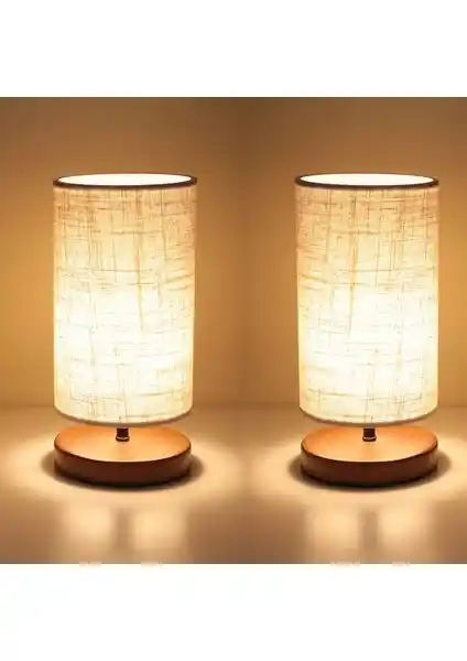 Homing Silindirik Tasarım 2'li Kumaş Abajur Seti Modern ve Şık İç Mekan Aydınlatması