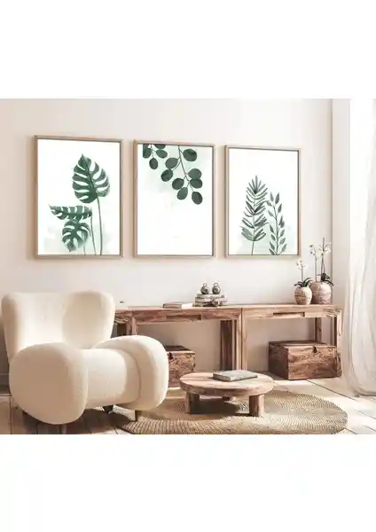 Huhuli Ahşap Çerçeveli Minimalist Tablo Seti Modern Dekorasyon İçin Şık ve Dayanıklı Tasarım