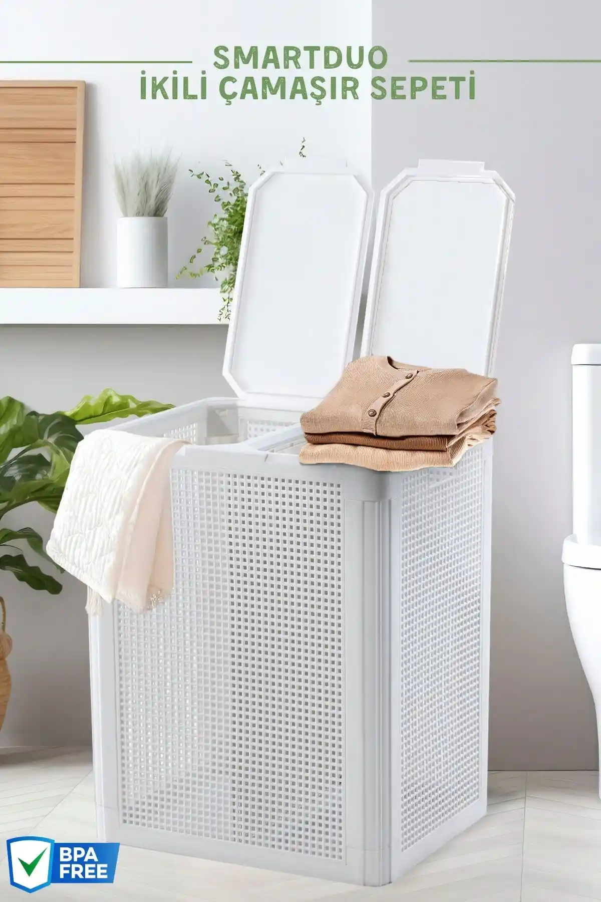 İki Bölmeli Çamaşır Sepetleriyle Ev Dekorasyonunda Fonksiyonellik ve Estetiğin Buluşması